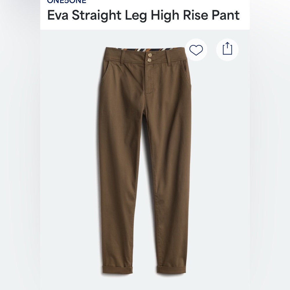 Dictionary One5One Eva Brown Straight Leg High Rise Pants size 14